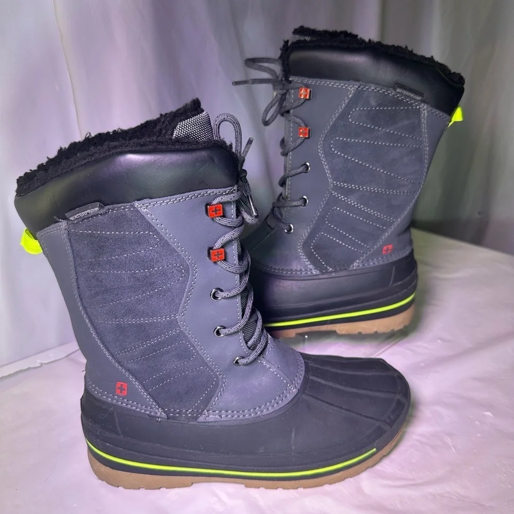 Swiss Tech Kids Boots - Black and Green
